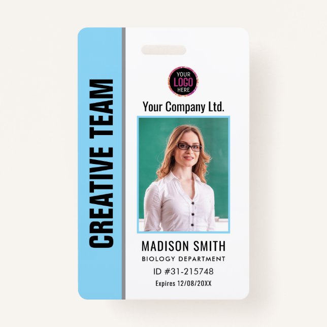 Nom et photo customisés | Badge de carte d'identit (Devant)