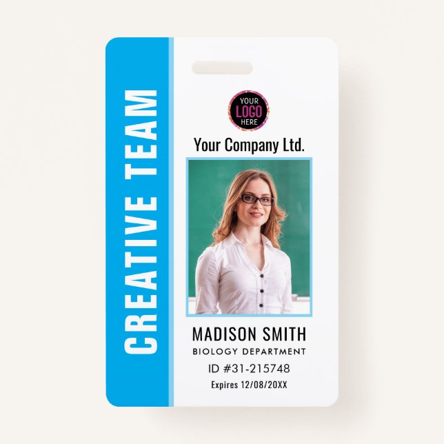 Nom et photo customisés | Badge de carte d'identit (Devant)