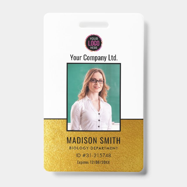 Nom et photo personnalisés | Badge de carte d'iden (Avant)