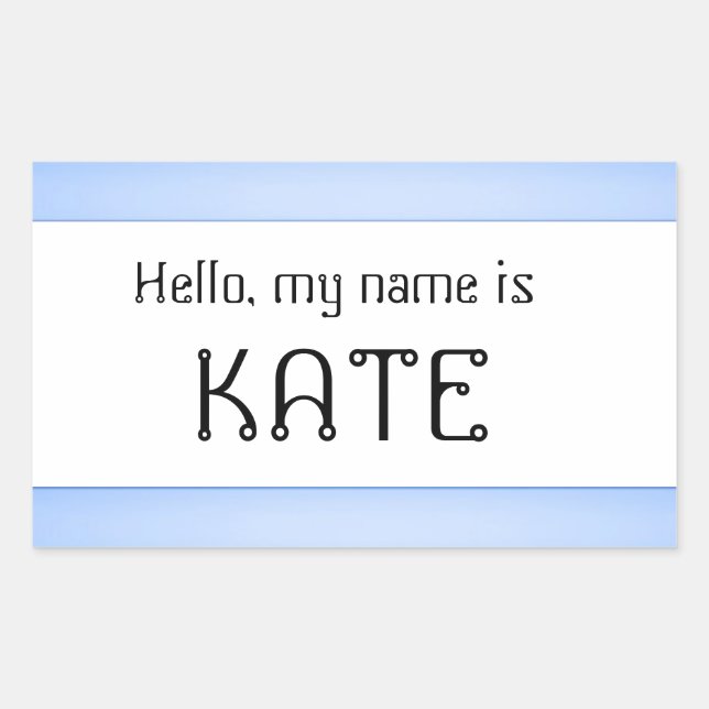 Nom étiquette autocollant Bonjour mon nom est (Devant)