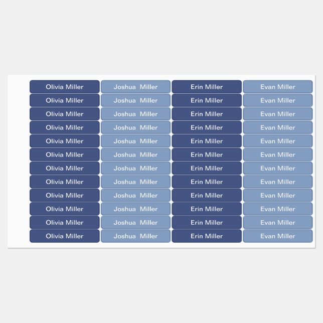 Nom étiquettes pour la garderie du camp scolaire (Feuille)