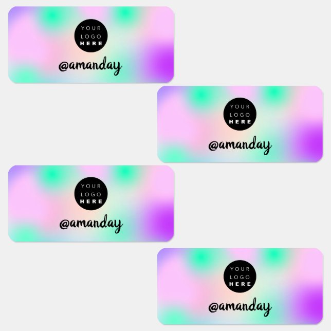 Nom Fashion Shop Logo Holographe Étiquettes Abstra (Groupe)