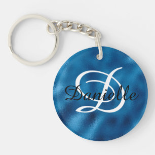 Nom féminin et monogramme de faux feuillet bleu ph