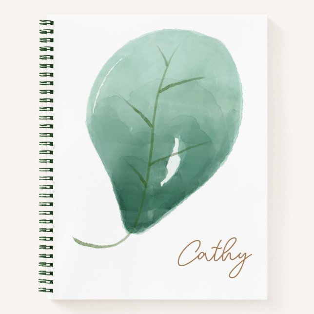 Nom feuille personnalisé Carnet blanc (Devant)