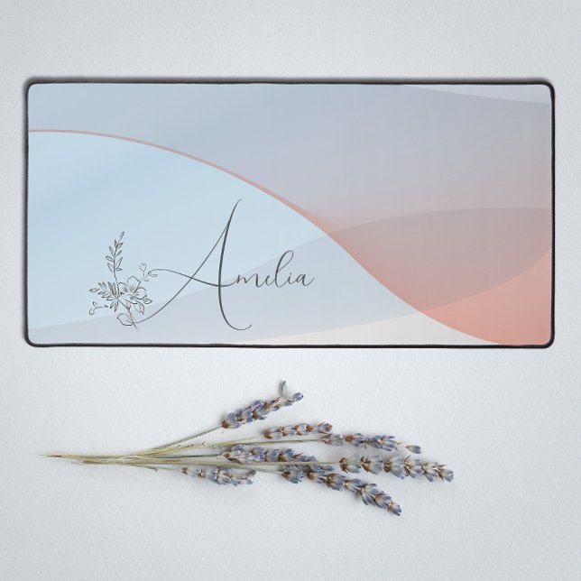 Nom floral pastel bleu du corail (Créateur téléchargé)