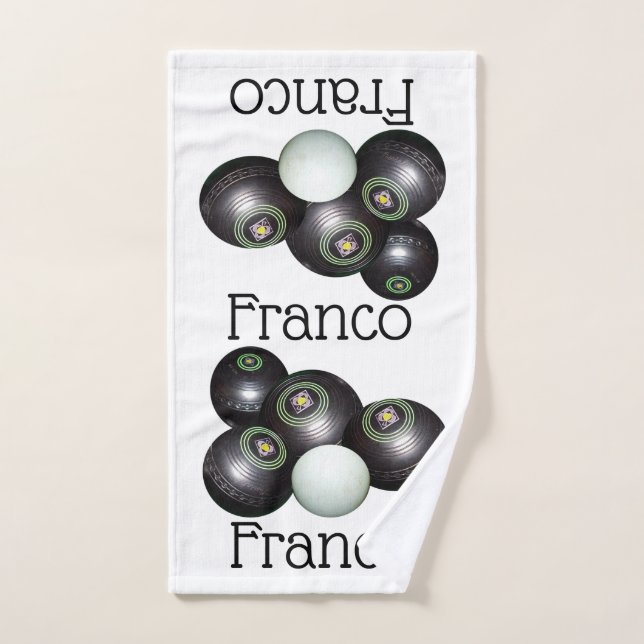 Nom Franco Avec Conception De Boules De Pelouse, (Serviette à main)