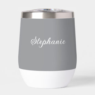Nom gris Moderne Élégant Monogramme Boho