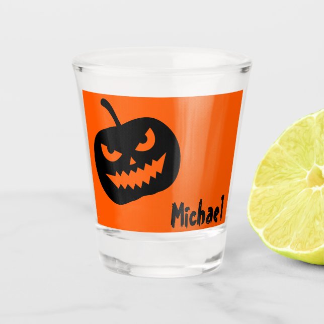Nom, Halloween Jack-o'-lantern 1.5oz verre de tir (Devant)