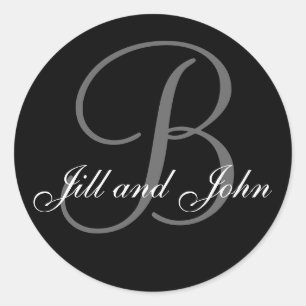 Nom Initial B plus Prénoms Sticker noir