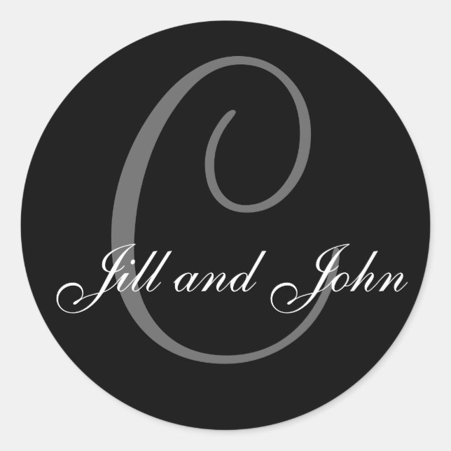 Nom Initial C plus First Names Sticker noir (Devant)