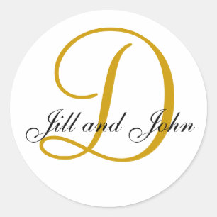 Nom Initial D plus First Names Gold Sticker