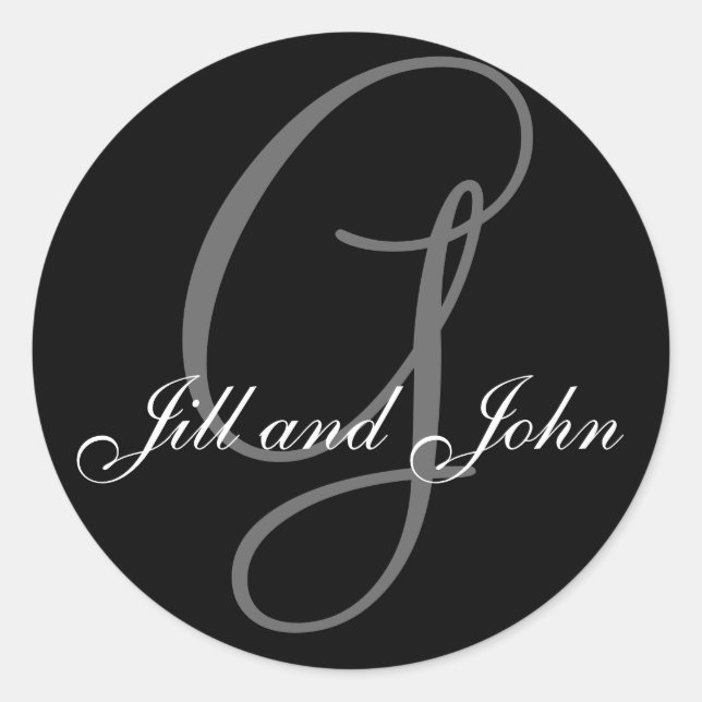Nom initial G plus prénoms Sticker noir (Devant)