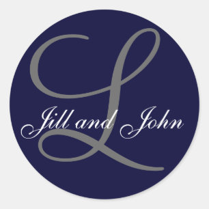 Nom Initial L plus Prénoms Sticker Marine