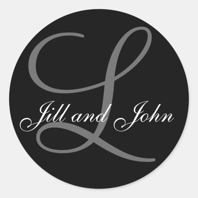 Nom Initial L plus Prénoms Sticker noir (Devant)