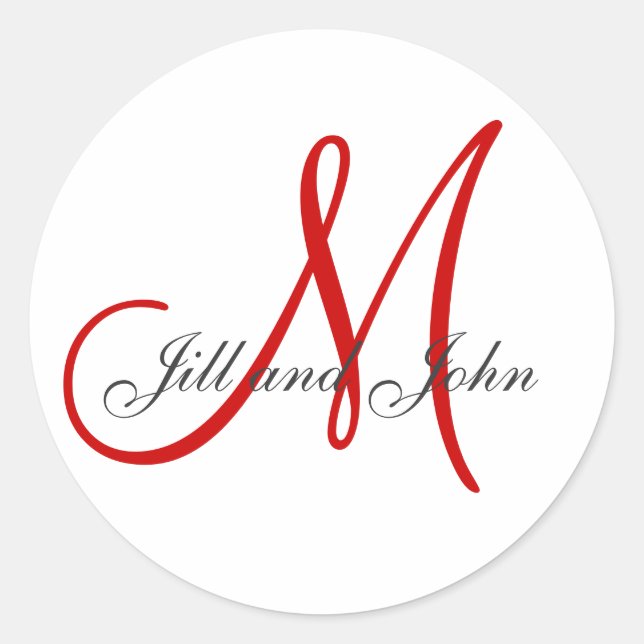 Nom initial plus prénoms Sticker rouge (Devant)