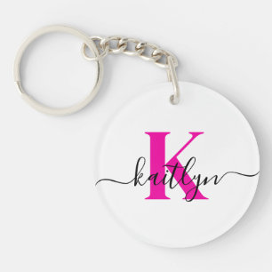 Nom initial rose chaud Monogrammé
