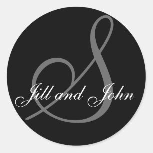 Nom initial S plus prénoms Sticker noir