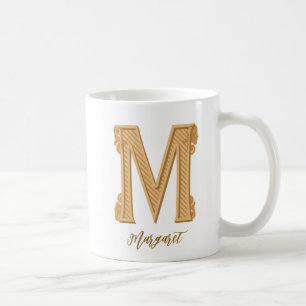 Nom initial traditionnel M Café Mug