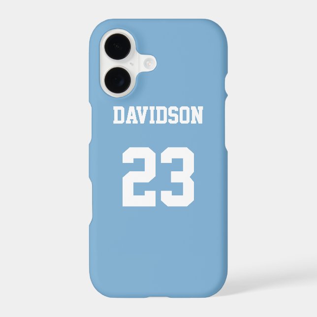 Nom Jersey Numéro bleu clair blanc personnalisé (Verso)