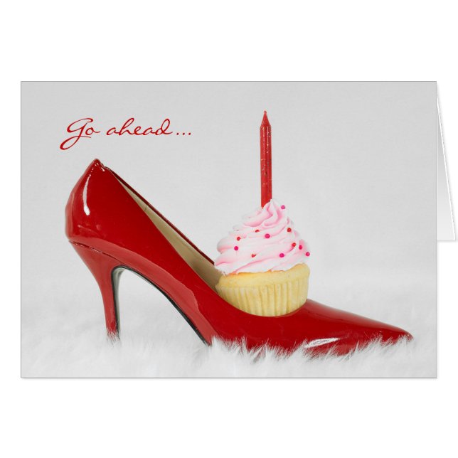 Nom Jour- chaussure rouge et cupcake (Devant horizontal)