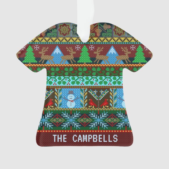 Nom laid tricoté du renne | de chandail de Noël (devant)