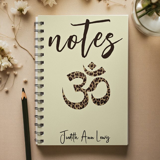 Nom, Leopard Om Symbole Notes Carnet (Créateur téléchargé)