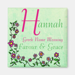 Nom Magnet Signification, Hannah, Favor & Grace