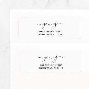 Nom manuscrit moderne et adresse de retour 08a.