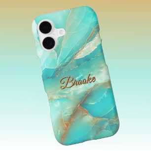 Nom, Marbre Turquoise Bronze Or