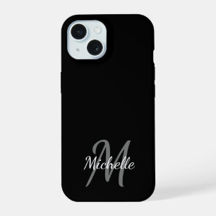 Nom minimal du monogramme noir et blanc + initial