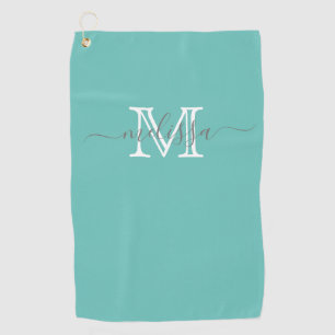 Nom minimal élégant et serviette de golf Turquoise