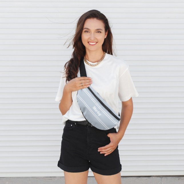 Nom minimal moderne Monogramme Script Modèle bleu (Créateur téléchargé)