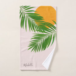 Nom minimaliste Rétro Tropical Coucher de soleil F