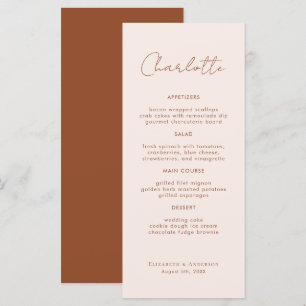 Nom moderne Place Card Carte Mariage Dîner Carte