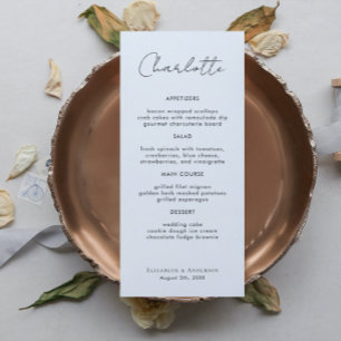 Nom moderne Place Card Carte Mariage Dîner Carte