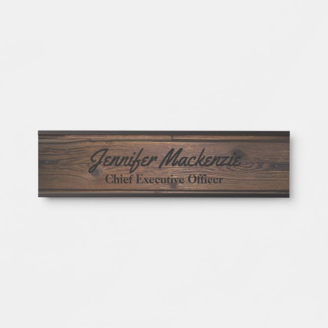 Nom moderne Plaque Grain de bois Panneau de porte  (Devant)