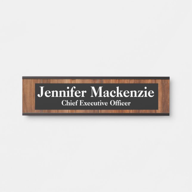 Nom moderne Plaque Grain de bois Panneau de porte  (Devant)