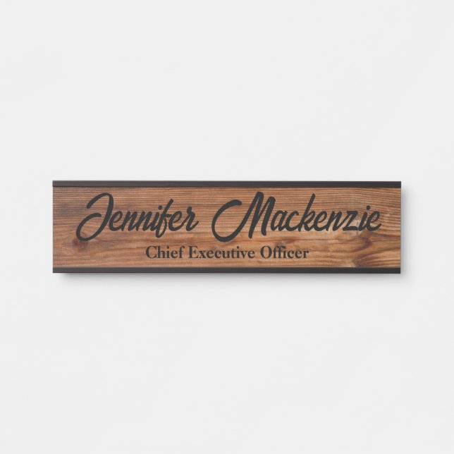 Nom moderne Plaque Grain de bois Panneau de porte  (Devant)