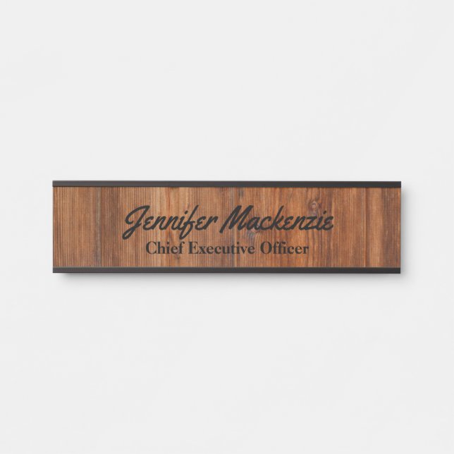 Nom moderne Plaque Grain de bois Panneau de porte  (Devant)