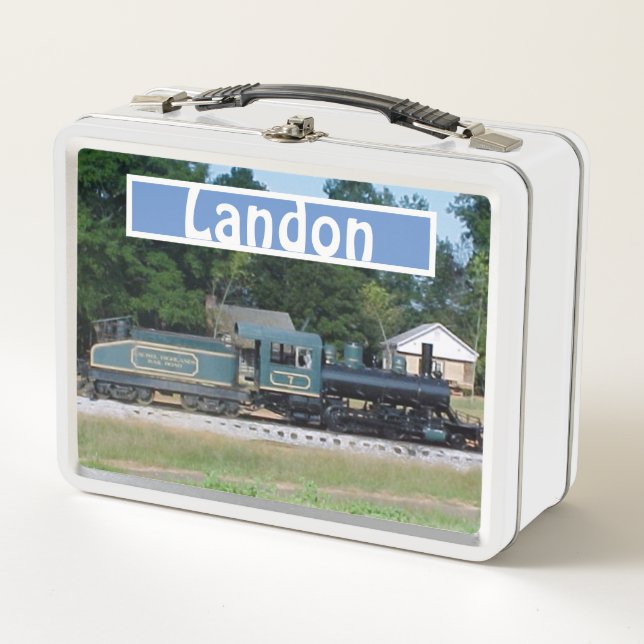 Nom modifiable personnalisé Train Metal Lunchbox (Devant)