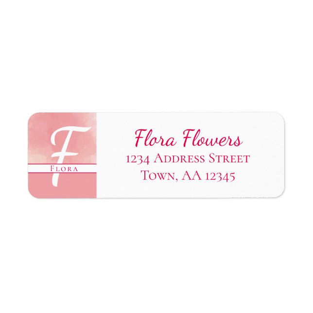 Nom Monogramme Aquarelle rose (Devant)