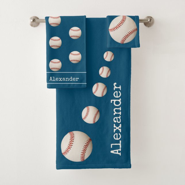 Nom monogramme baseball bleu salle de sport (En situation)
