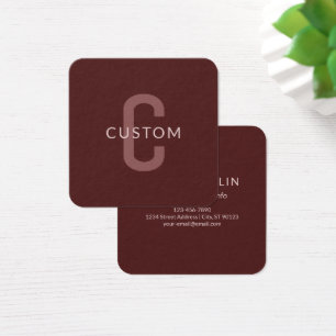 Nom Monogramme d'apparence moderne   Rouge marron