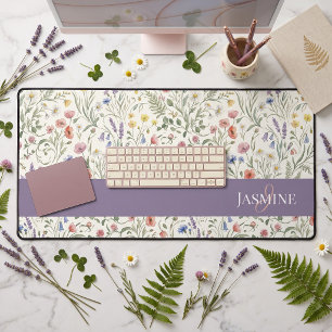Nom Monogramme Floral Fleur Sauvage Bohème Lavande