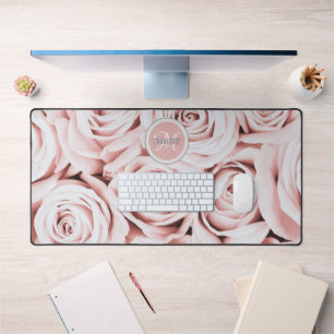 Nom monogramme floral rose vif moderne