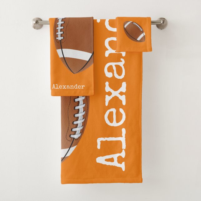 Nom monogramme football orange (En situation)