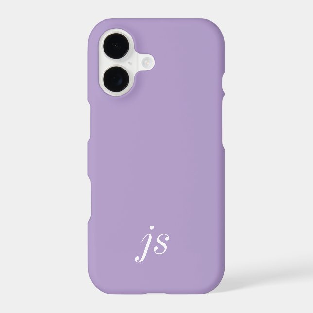 Nom Monogramme Moderne Blanc Violet (Verso)