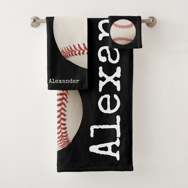 Nom monogramme, Noir de baseball Vintage (En situation)