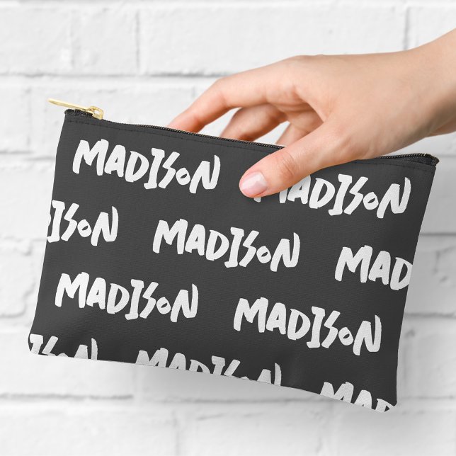 Nom noir et blanc Imprimer Pochette de Zipper (Créateur téléchargé)