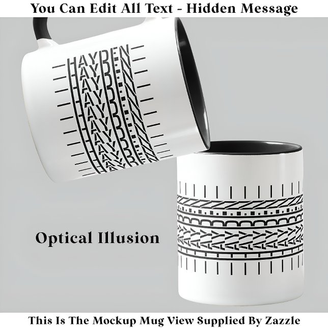 Nom noir Message caché Mug tendance 121B Moderne (Créateur téléchargé)